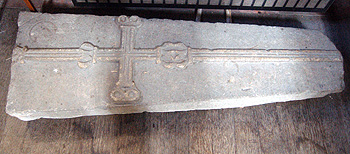 13th century coffin lid in the north aisle March 2012